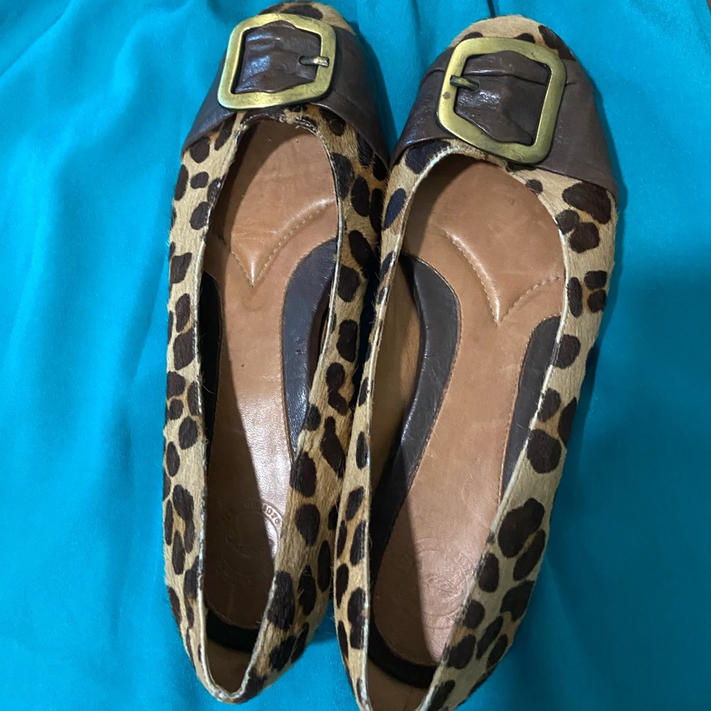 Leopard buckle flats size 8.5